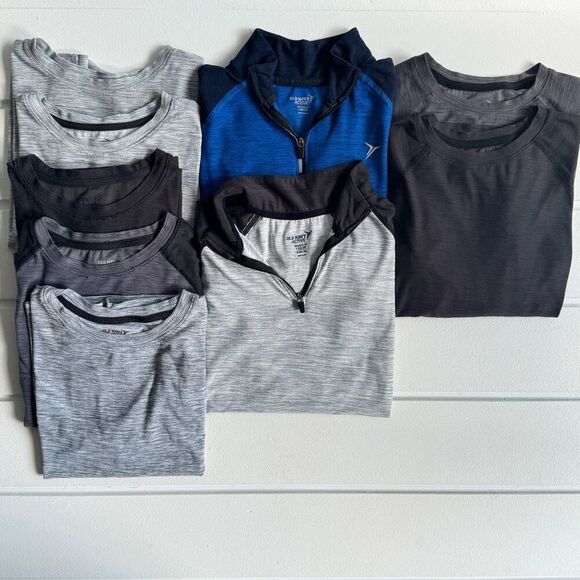 Old Navy Active Breathe On Boys Lot Short/Long Sleeve Shirts & Mock Pullovers L